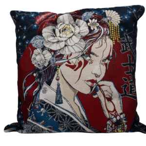 Fourre de coussin Geisha bleu