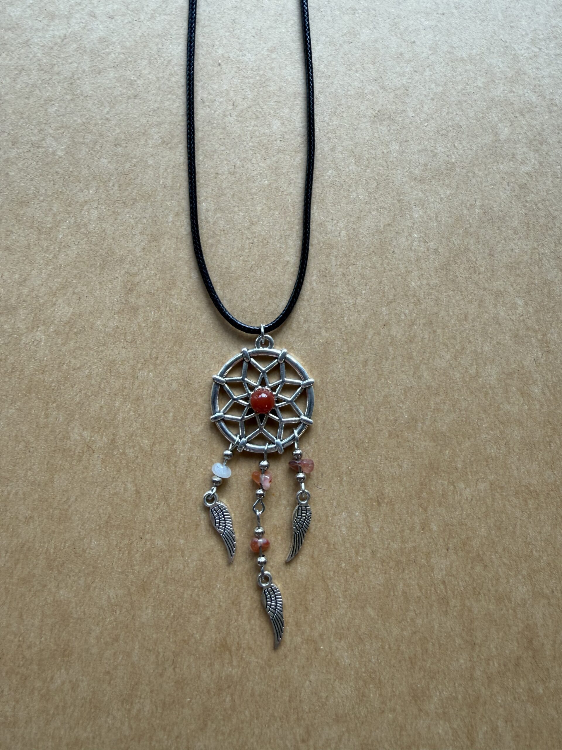 Collier attrape-rêve cornaline Version 2