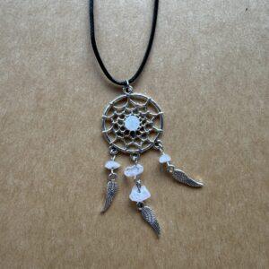 Collier attrape-rêve quartz rose version 1