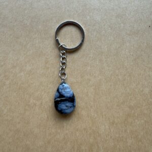 Porte clé obsidienne flocon de neige