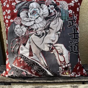 Fourre de coussin Geisha rouge