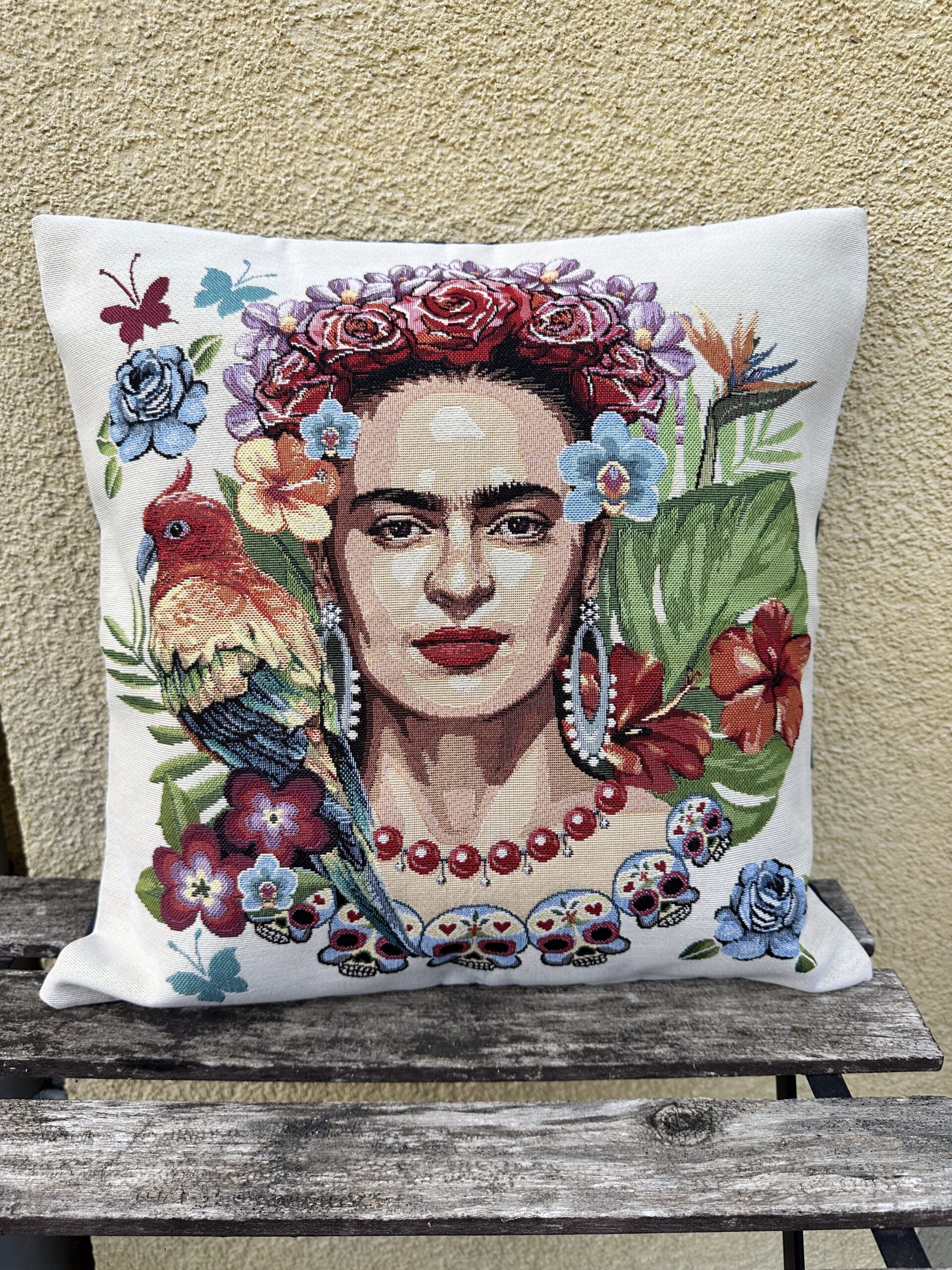 Fourre de coussin Frida Kahlo avec tête de mort