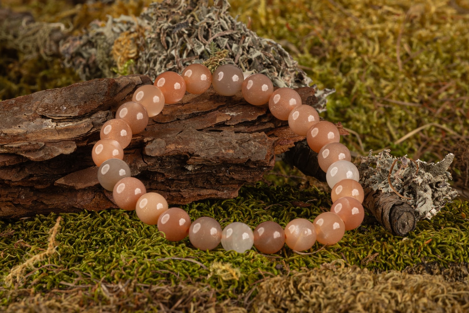 Pierre de lune saumon crème