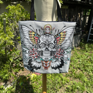 Grand sac tête de mort ailée